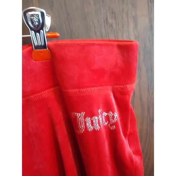 Juicy Couture Red Jeweled Y2K Hooded Velour Tracksuit Set Jacket (L) Pants (XXL) - Picture 2 of 12
